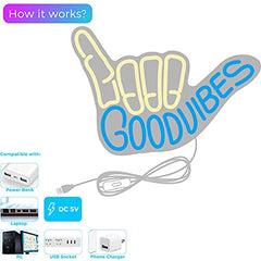 Good Vibes Neon Sign Light for Wall Decoration