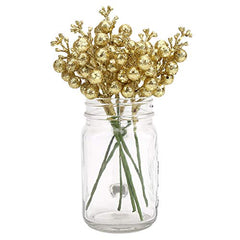 Glitter Berry Stems-20 Pcs 7.8 Inch Artificial Christmas Tree Picks Decoration
