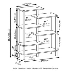 6-Tier Accent Display Rack, French Oak Grey/Black