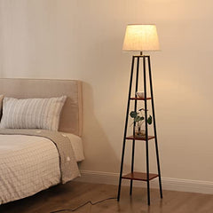 65" Farmhouse Floor Lamp w/ 3 Tiers Shelves