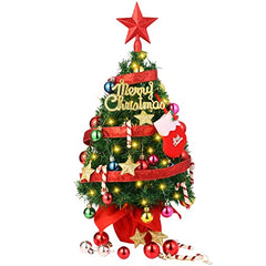 22'' Mini Christmas Tree Set w/ 50 LED Lights & 39 Pcs Ornaments