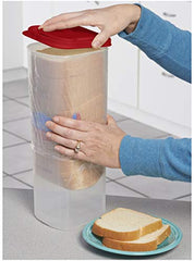 2 Pack Bread Container Set w/Red Lids Dispenser