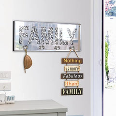 Crush Diamond Mirrored Plaque Sign for Wall Decor & Key Holder