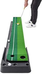 Indoor Golf Putting Green â€?Portable Mat w/ Auto Ball Return Function- 3 Bonus Balls
