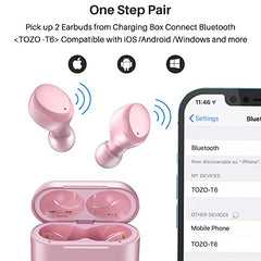 T6 True Wireless Earbuds Bluetooth Headphones Touch Control w/ Wireless Charging Case