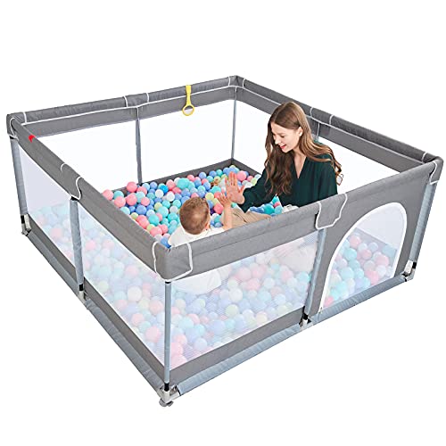 Large Baby Playpen for Toddler, (Gray,50”Ã?0â€?