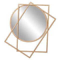 Gold Circle & Rectangle Layered Wall Accent Mirror