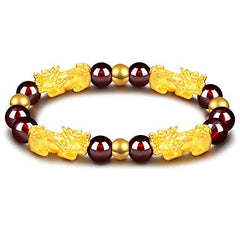 6 Pcs Black Obsidian Feng Shui Pixiu Luck Bracelet for Men/Women