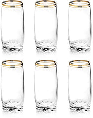 6-Piece Gold Glass Cup Set