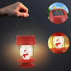 2 Pack Hanging Solar Lantern Lights for Christmas Decoration