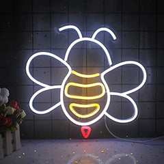 Neon Signs Bee Shaped LED Neon Lights for Wall Decoration