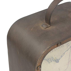 Large Square Rustic Metal Clock w/ Handle & Rivet Detail