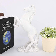 Standing Horse Statue Engraved Horse Sculpture Decorative Art Figurine - 12inch