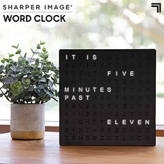 Electronic Word Clock w/ LED Light Display, USB Cord and Power Adapter, 7.75â€?Square Face