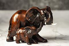 Resin Feng Shui Elephant Mother & Child Statues