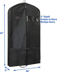 Heavy Duty Garment Bag w/Pocket for Dresses, Coats