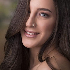 Tiny White Opal Nose Ring â€?Thin 24 Gauge 7mm nose piercing hoop - 925 sterling silver Nose Hoop