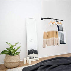 36''L Industrial Pipe Clothes Rack w/ 3 S-Shaped Hooks