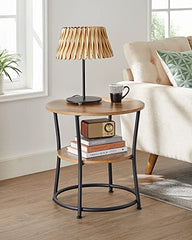 Round End Table with 2 Shelves