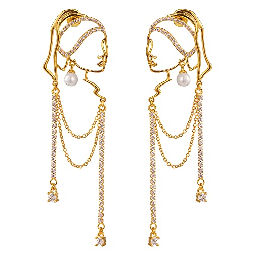 Unique Abstract face Art Earrings for Women