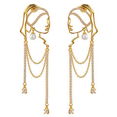 Unique Abstract face Art Earrings for Women