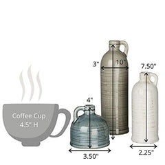Ceramic Jug Vase Set of Three (3), 4â€? 7.5â€?& 10â€?Crackled Finish