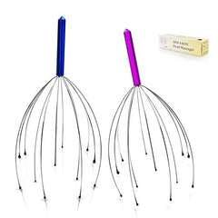 2 Pack Handheld Scalp Head Massager, Scratcher for Deep Relaxation, Hair Stimulation & Stress Relief