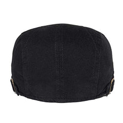 Men Cotton Newsboy Beret Hat Duckbill Buckle Cabbie Cap