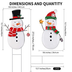 Metal Snowman Christmas Yard Sign Decoration