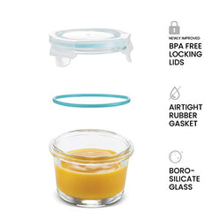 Set of 6-4 Oz Containers w/ Airtight BPA-Free Locking Lids
