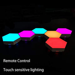 6 Pack Smart Wall-Mounted Touch Control  DIY Hexagonal Wall Light
