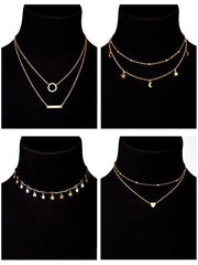 9 Pcs Gold Layering Chain Choker Necklace for Women Girls