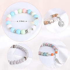 6 Sets Stackable Stretch Bracelets Multi-color Bohemian Bracelet Sets for Women