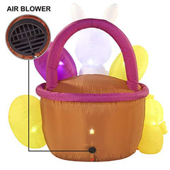 Easter Inflatable Decoration 6 ft Easter Basket w/ Build-in LEDs