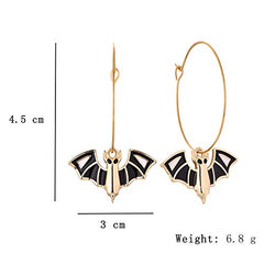 Bat Dangle Hoop Earrings Gold Plated Jewelry for Women