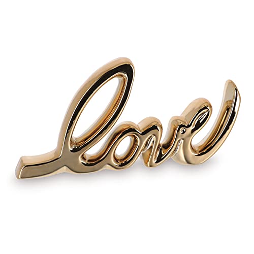 10-Inch Modern Metallic Gold “Loveâ€?Letter Block Sign Home Decoration
