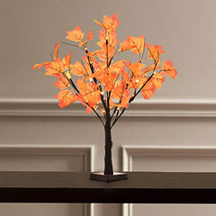 Lighted Artificial Fall Maple Tree-23-Inch Battery Operated