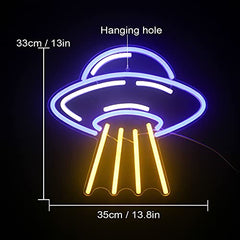 UFO Alien Spaceship LED Neon Light Signs Wall Decoration