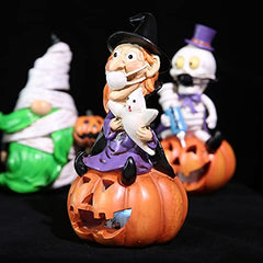 5.7-inch Resin Halloween Pumpkin Decoration, w/ LED Lights