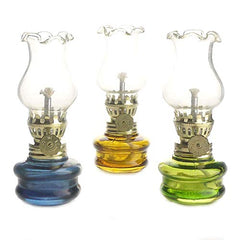 4 inch Tall Glass Kerosene Oil Lamp Lantern (Set of 3)