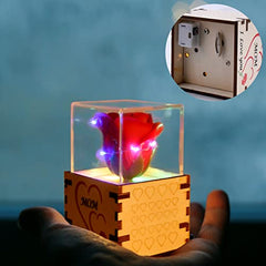 Gifts for Mothers Day -Preserved Eternal Rose Flower in Music Box