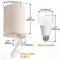 Set of 2 Plug in Wall Sconce 3 Color Temperature