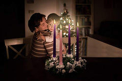Silver Ribbon Christmas Advent Wreath Decoration