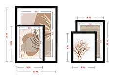 8 Pack Modern Neutral Gallery Wall Kit Decorative Art Black Picture Frame Collage Sets