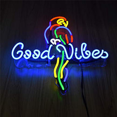 Neon Signs Good Vibes Parrot Beer Bar Home Neon Light Decoration