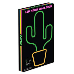 19â€?x 10â€?inch LED Neon Green Cactus w/ Yellow Planter Wall Sign for Cool Light, Wall Art Home Decoration