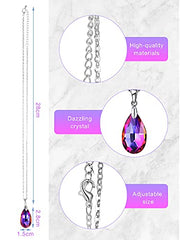 12 Pcs Cubic Zirconia Pendant  Teardrop Crystal Necklace for Women