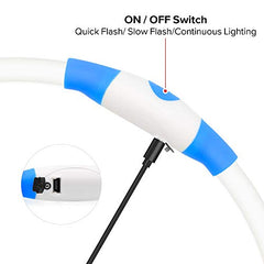 Led Dog Collar USB Rechargeable Flash Dog Necklace Light, Pet Safety Collar