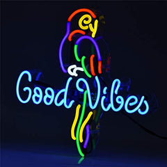 Neon Signs Good Vibes Parrot Beer Bar Home Neon Light Decoration