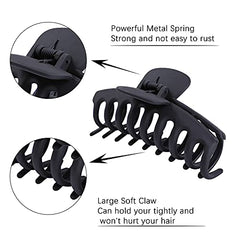 10 Colors Large Hair Claw Clips 4" Matte Nonslip Clips For Women